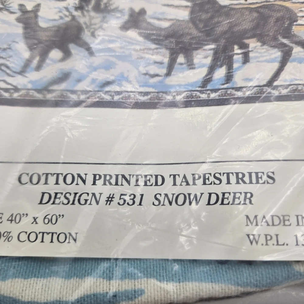 Snow Deer Cotton Printed Wall Tapestry